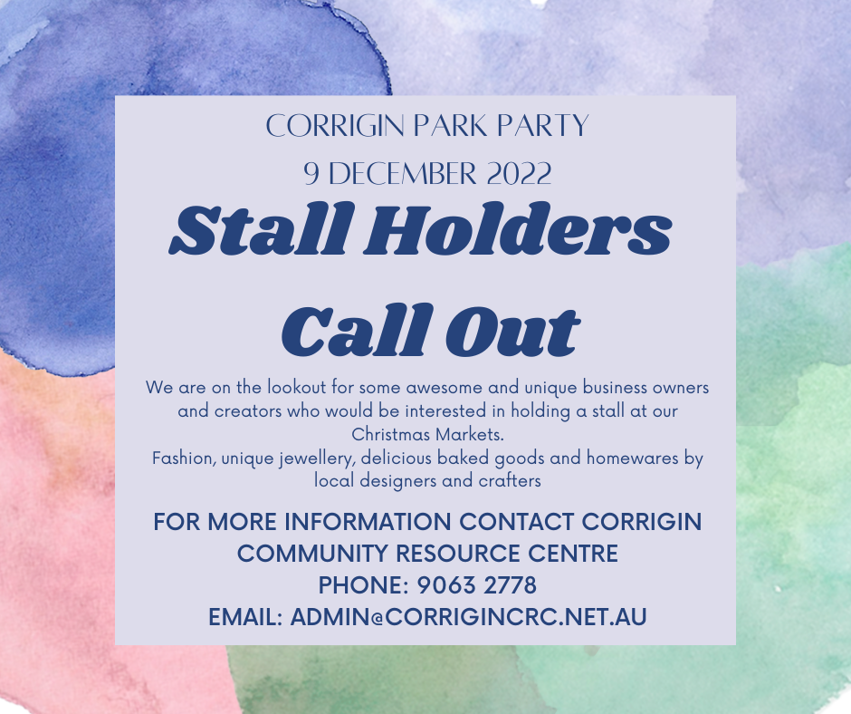 CORRIGIN PARK PARTY - STALL HOLDERS WANTED!